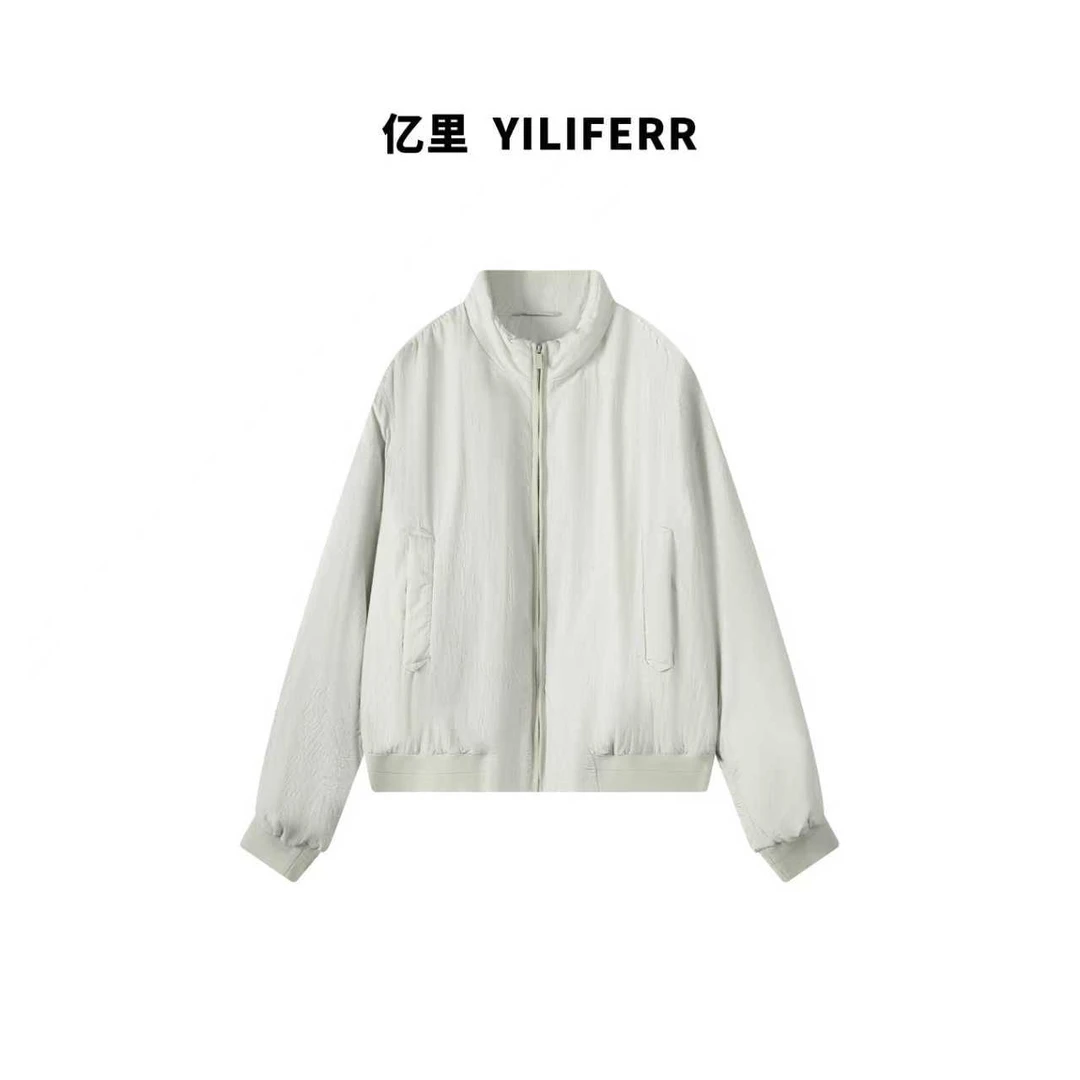 【YILI显瘦女装】美式复古小众简约百搭拉链棉服外套 Y1744
