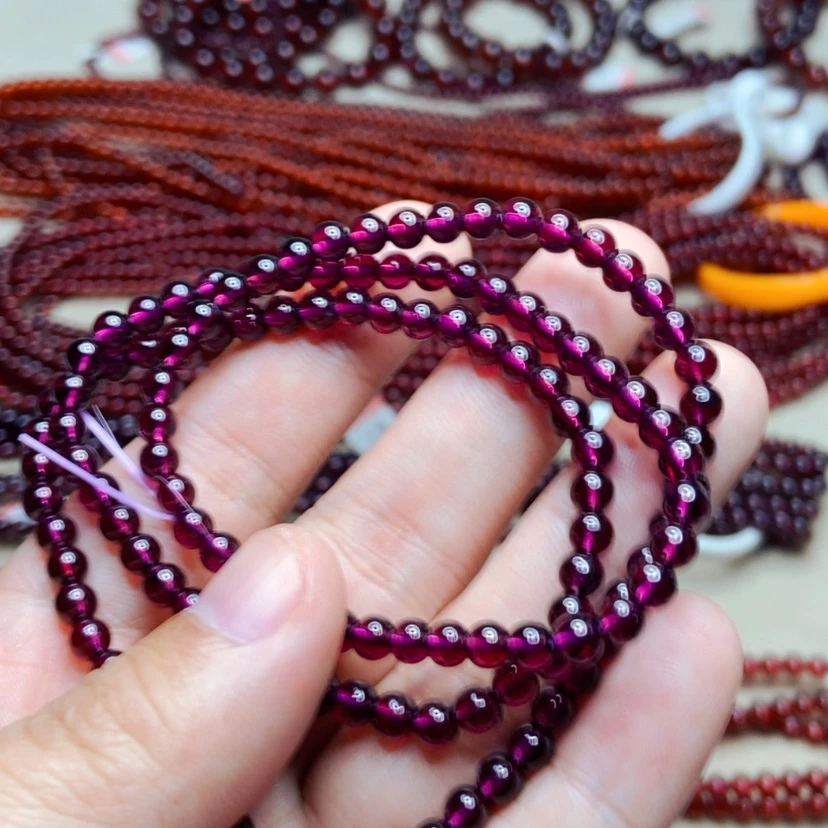 【闪购商品】未镶嵌手链石榴石（紫牙乌）4.8毫米