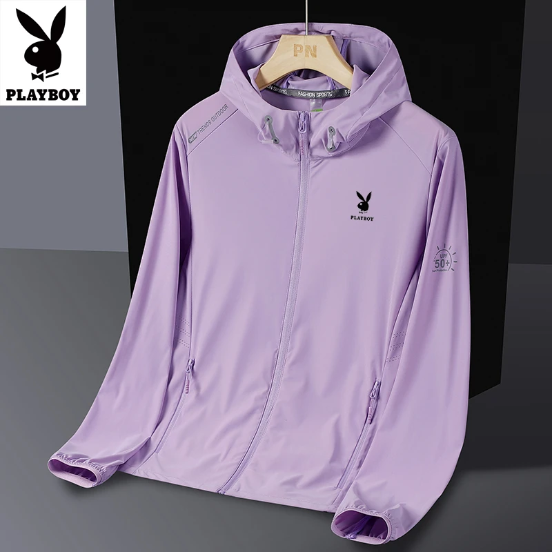 PLAYBOY/花花公子连帽防晒衣女款夏季防晒衣透气冰丝上衣外套