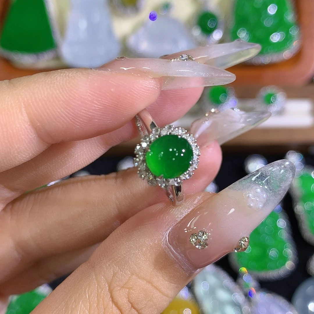 翡翠戒指18K金镶嵌m****娜888888888