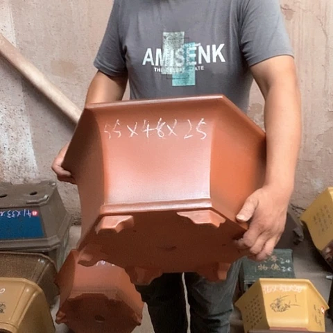 紫砂花盆手工制作