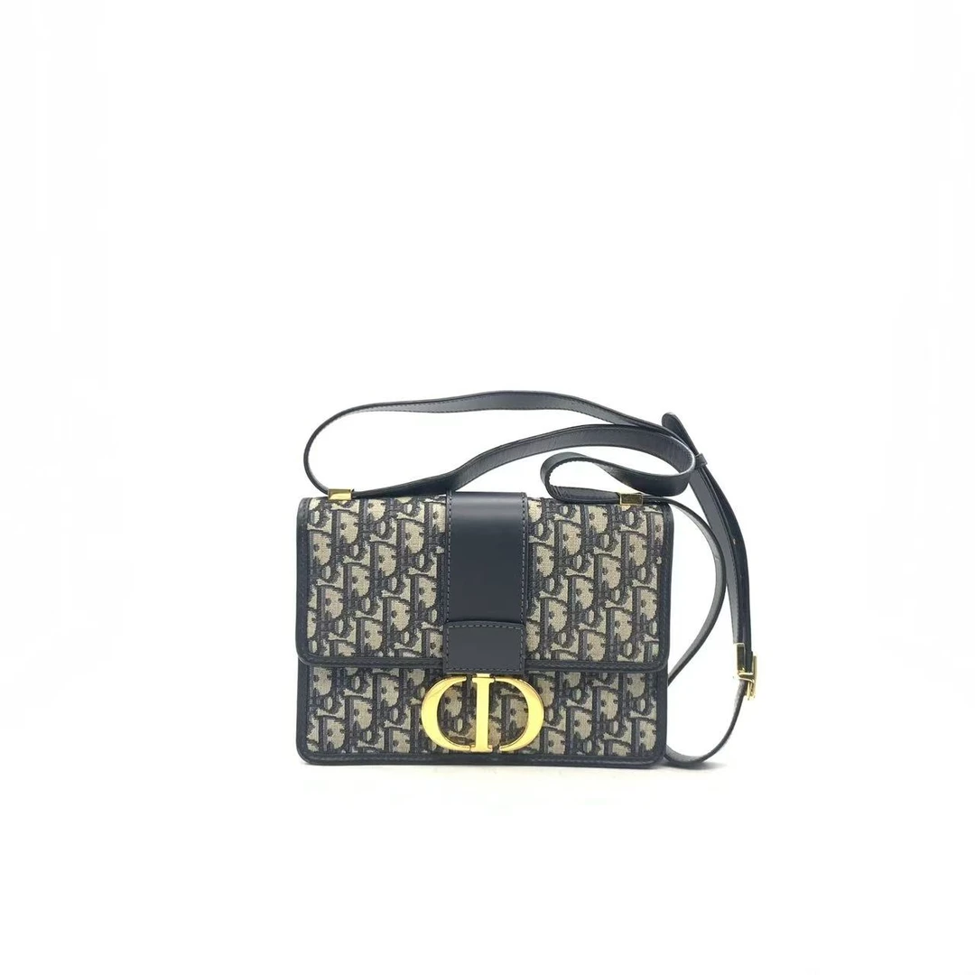 99新 DIOR/迪奥 【安则专属】蓝老花中号蒙田30单肩包