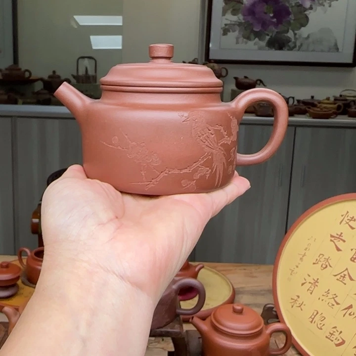 紫砂茶壶底槽清老料夫妻双国工作品