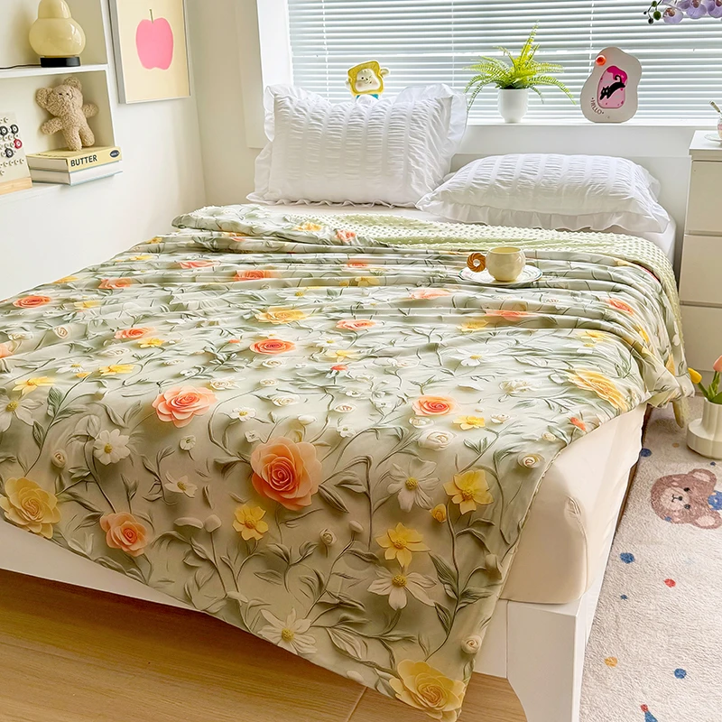 2025新款5D立体印花凉感冰豆豆夏被空调被凉豆豆夏凉被