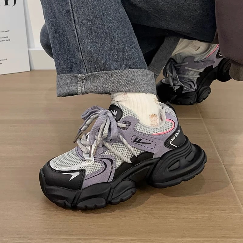 回力厚底老爹鞋女款2025新款秋季透气鞋子女鞋ins百搭轻便运动鞋