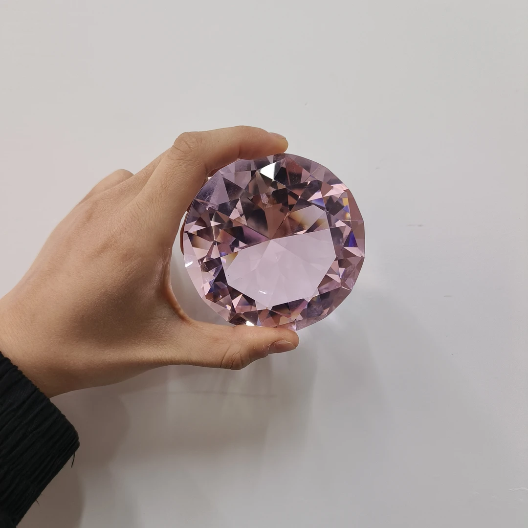 非金属合成锆石婚庆饰品 粉色 50ct裸石简约款做摆件放鱼缸