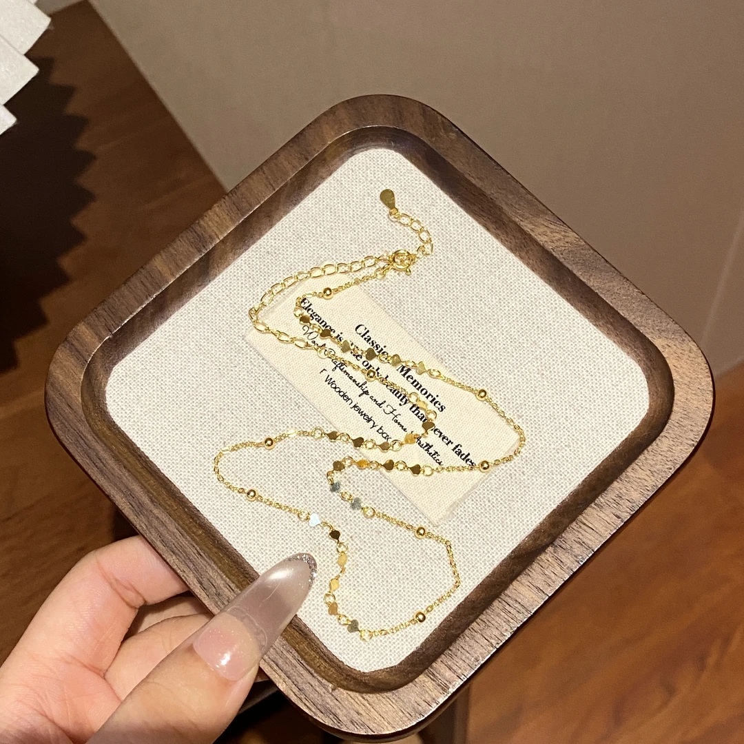 坠链均925银 【爱心链】法式复古百搭简约ins气质素款颈链A1466