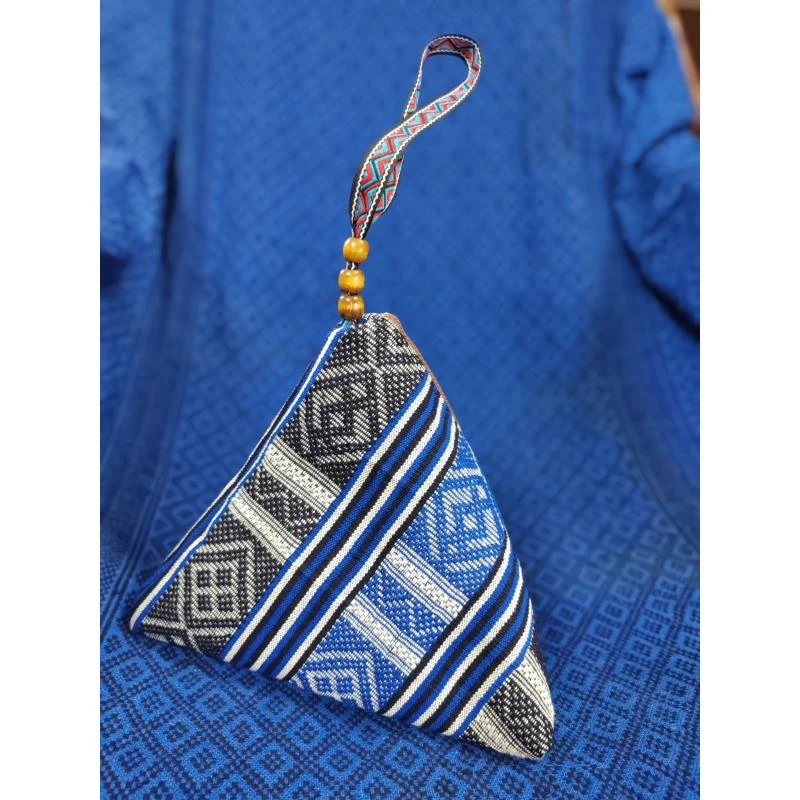 非遗手工瑶锦民族风三角粽手拿包时尚