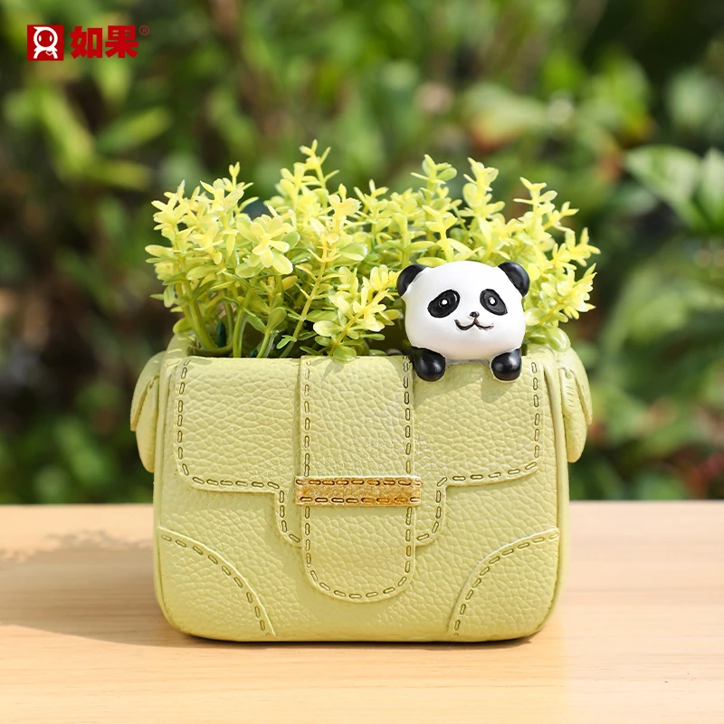 ROOGO/如果卡通兔子背包式多肉花盆创意家居花园花盆桌面装饰盆栽