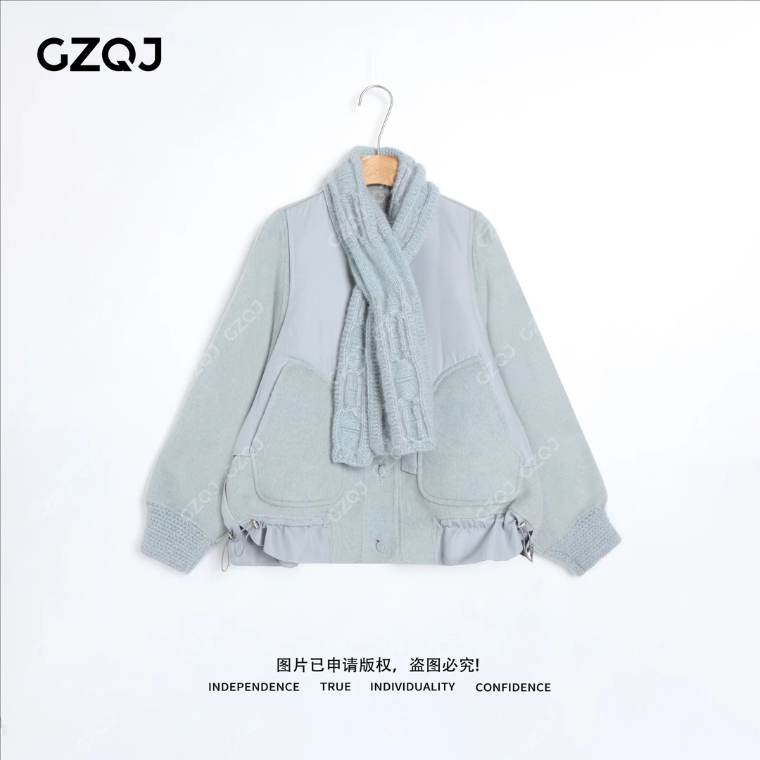 老琴私服【云游松弛】90白鹅绒时尚围巾羽绒服大衣外套女冬季  3528