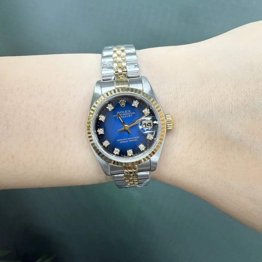 99新 Rolex/劳力士 奢侈品/日志69173渐变蓝26mm原钻单表