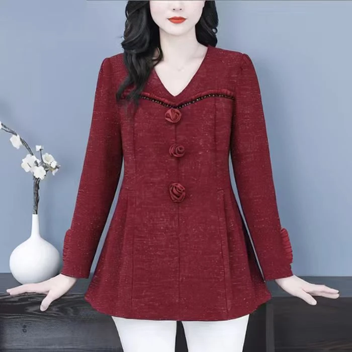 大码女装冬季新款重工气质时尚显瘦遮肉显白上衣ZSX25A0105