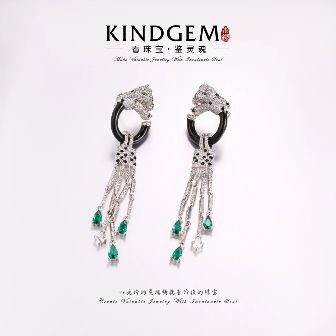 铜合金锆石耳饰 轻奢个性镶嵌小众流苏时尚耳环耳饰 QDMIC-QD999