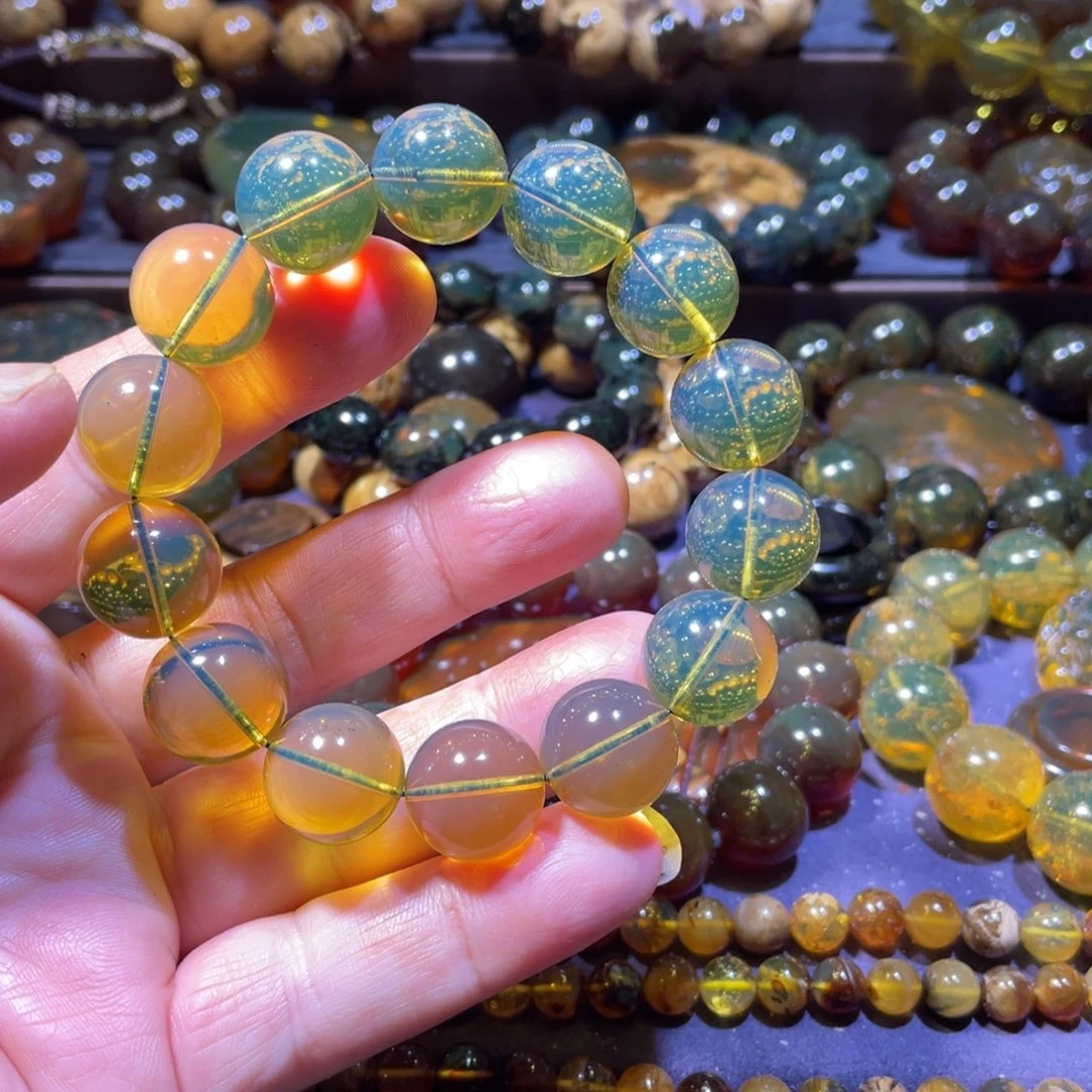 琥珀未镶嵌手链天然