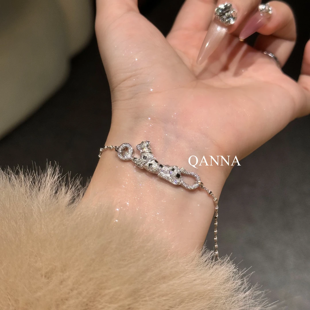 QANNA【满钻黑点豹子】【重金版】欧美风时尚设计款豹子钻石手链AY
