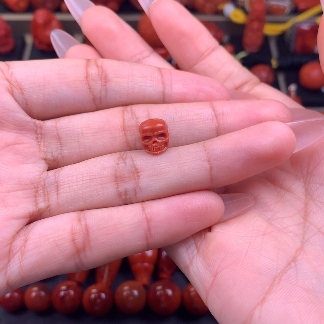 螺***字南红玛瑙未镶嵌骷髅头8+