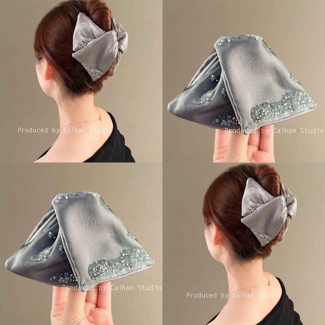 月光女神~赫本风水钻三角抓夹高级感百搭显头型后脑勺旅行气质