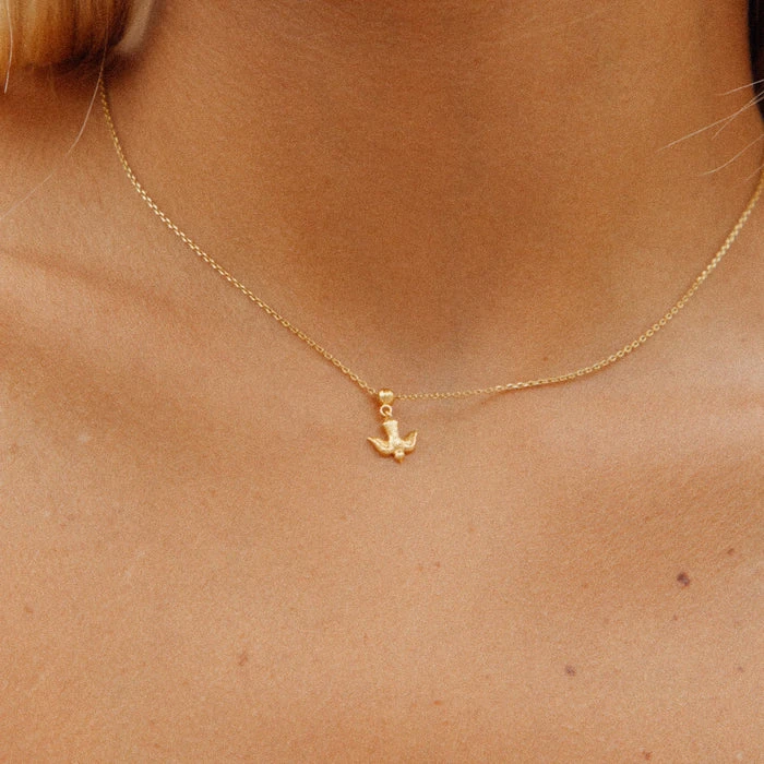 链子925银 MINI BLOOM 纯银电镀18K金 小鸟项链 金色坠链精致首饰