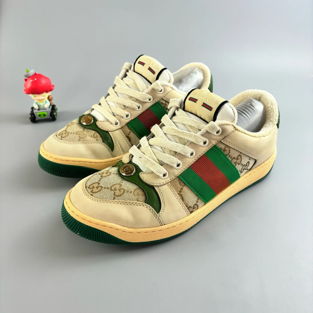 99新 GUCCI/古驰 双G满印珐琅脏脏鞋 39码 YLP3166