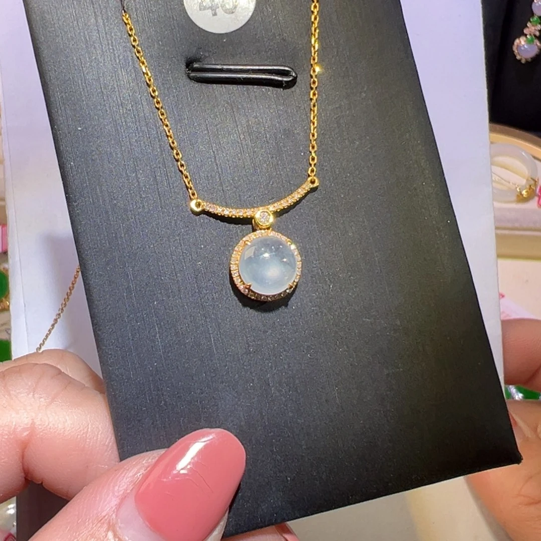 翡翠颈饰18K金镶嵌套链