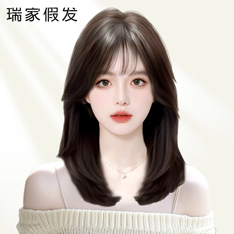 瑞家假发女全头套自然真发真人发丝日常无痕隐形方圆脸初恋假发套