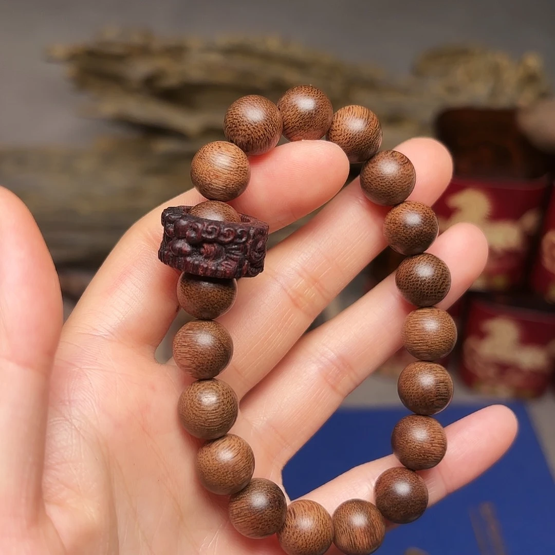 手串沉香越南富森红土帝王香1.0+降真香醒狮