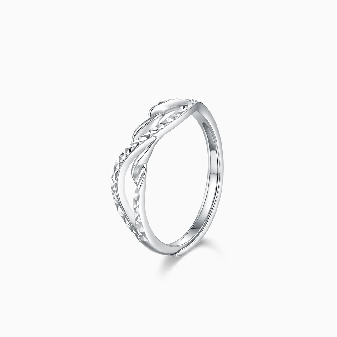 【央广购物】曼卡龙波光戒指铂金戒PT950素戒白金戒指女简约送礼