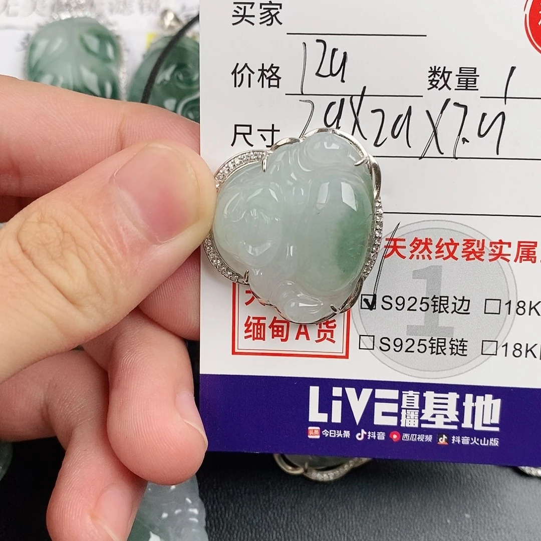 翡翠银S925镶嵌颈饰