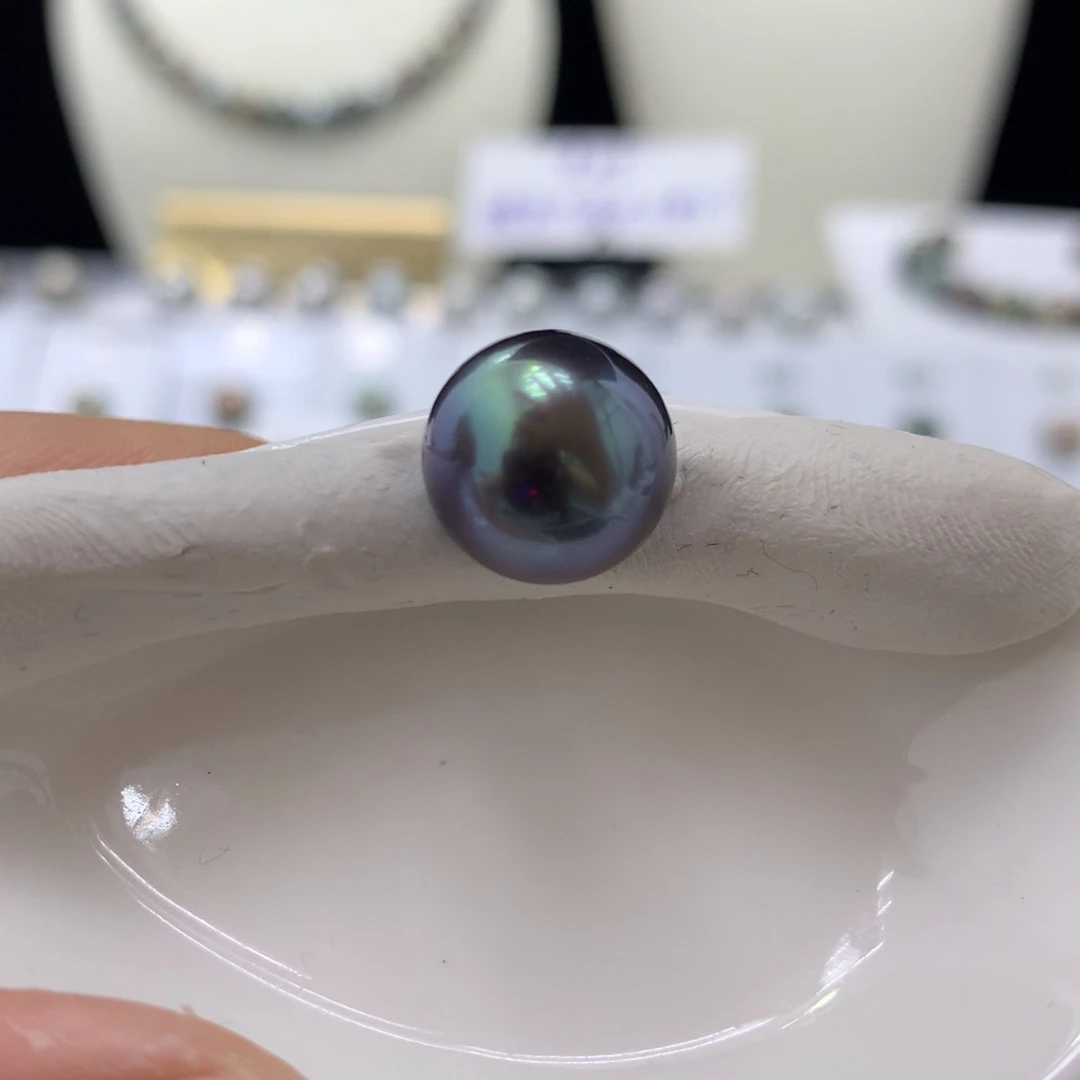 未镶嵌裸珠定制海水珍珠宝石蓝11.8mm