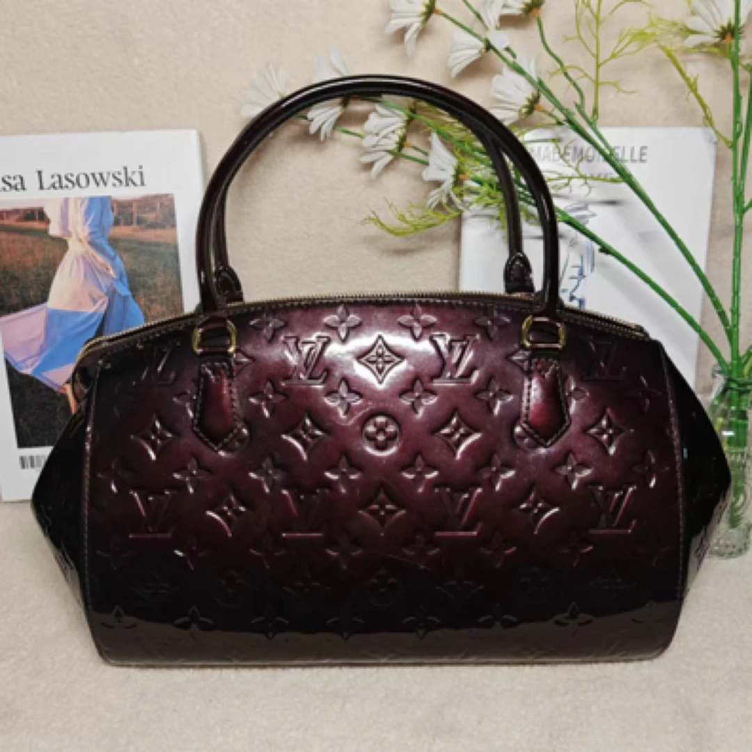95新 LouisVuitton/路易威登 漆皮保龄球包 手提包 全原95新