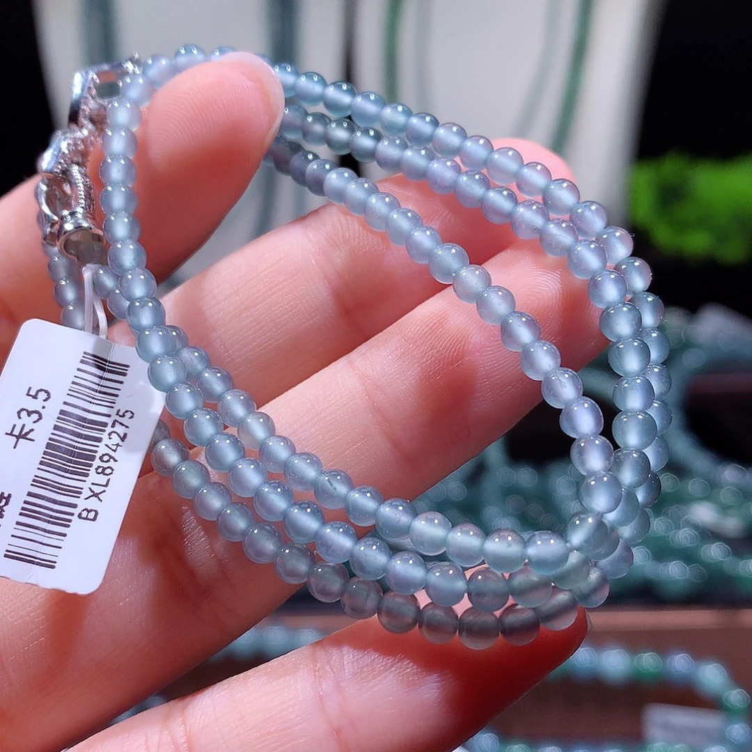 翡翠未镶嵌手链天然a货翡翠项链3.5