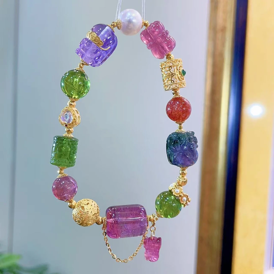 浓郁幻彩碧玺多宝 阳光下的小彩虹 每一颗都美在心尖上！