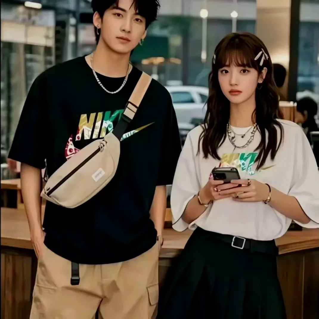 奥莱清仓【一折捡漏】夏季t恤爆款男女圆领运动短袖复古打底衫