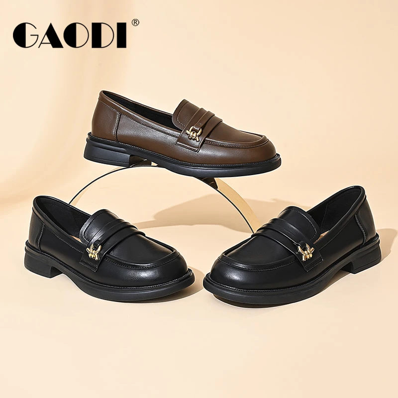 2024年新款高蒂平跟时尚简约百搭乐福鞋244310-106