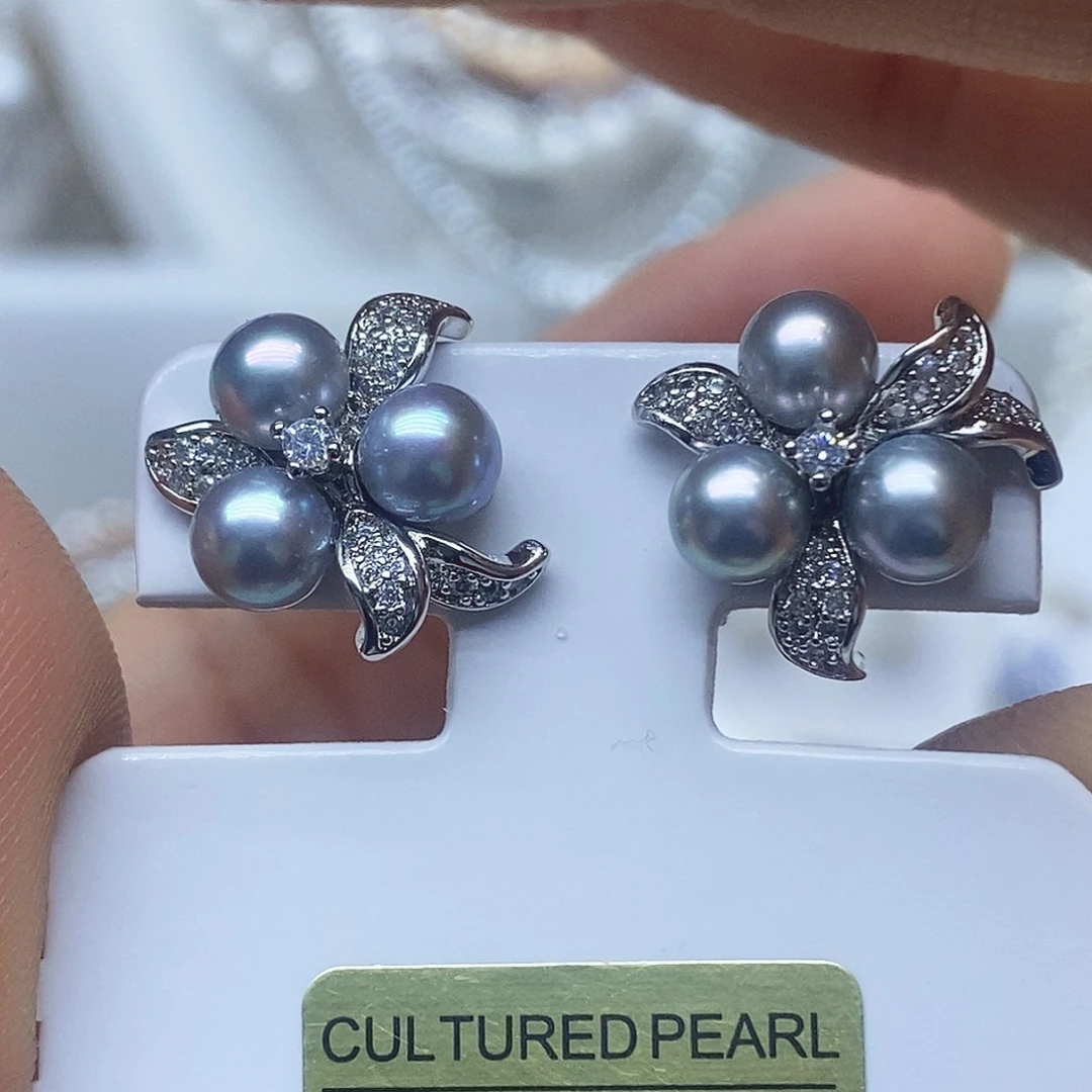 耳钉未镶嵌淡水珍珠