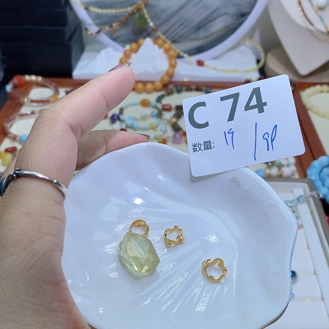 水晶珠宝半成品银S925镶嵌C74