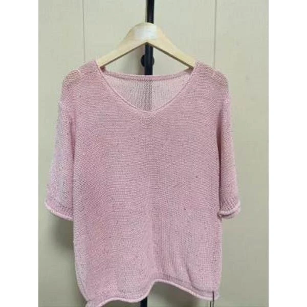 Q3161-A 2025夏季新款百搭薄款时尚纯色半袖针织衫