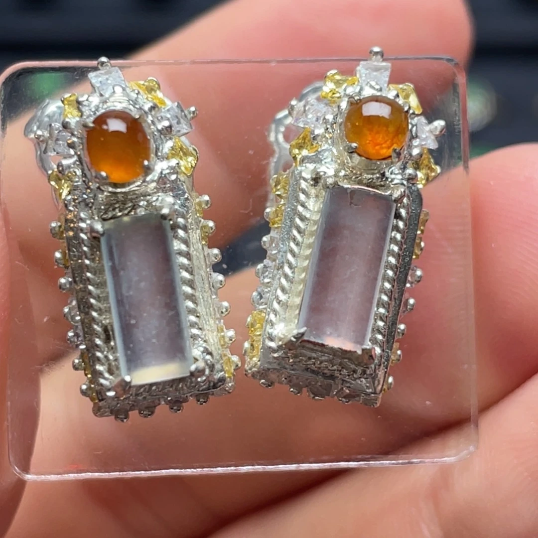 翡翠未镶嵌耳饰纯天然缅甸翡翠A货