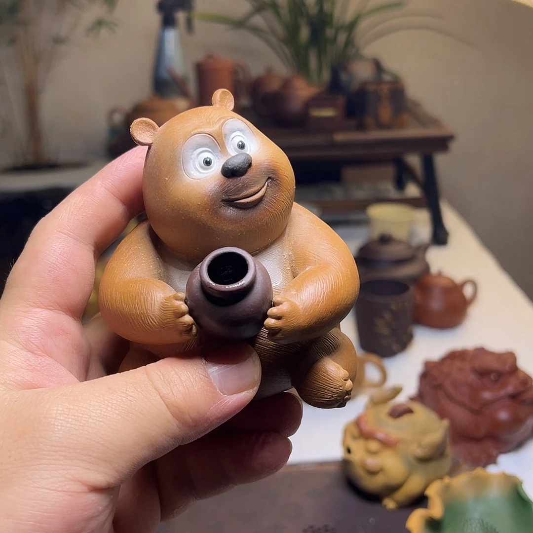 茶宠紫砂熊二第四次快乐了多看看