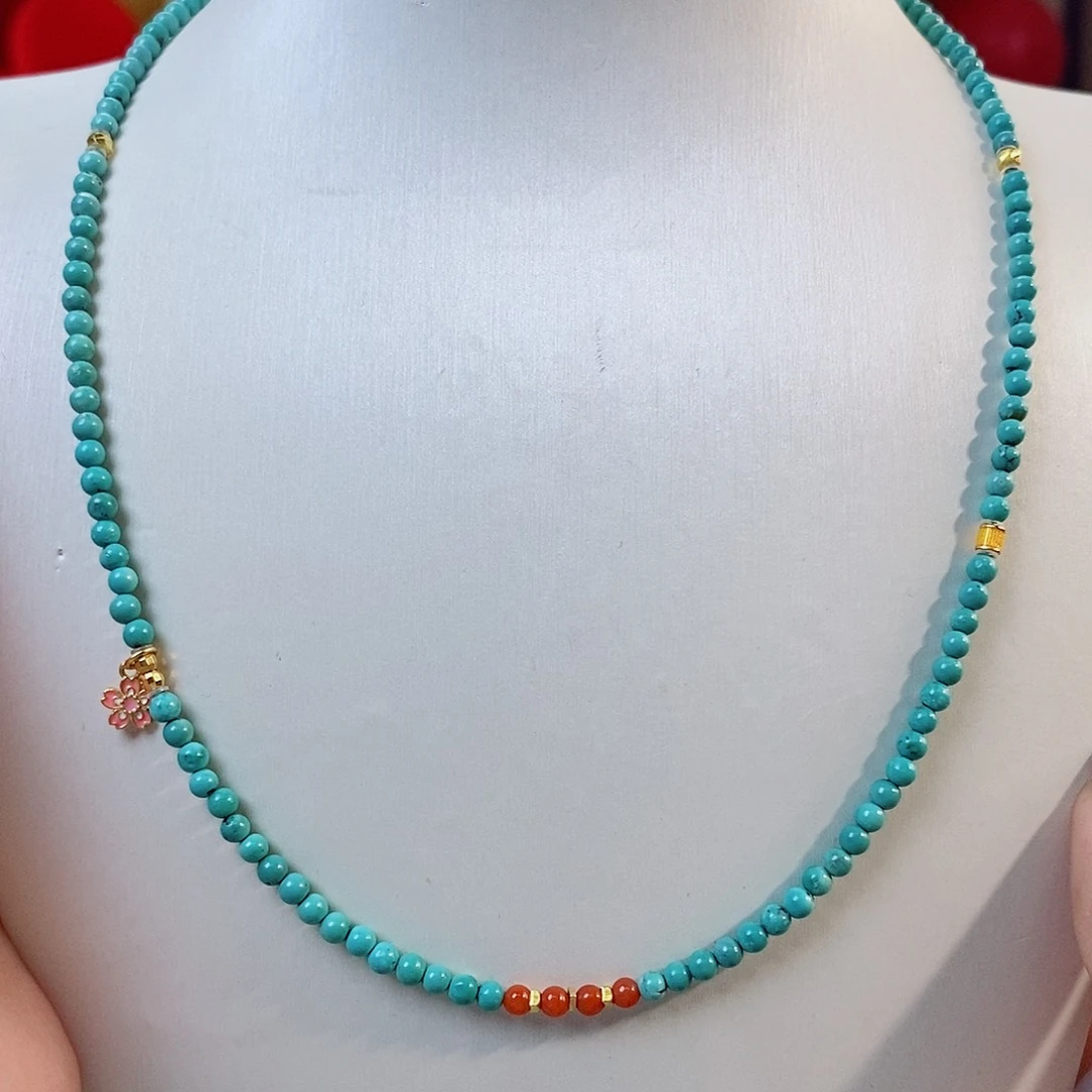 绿松石银S925镀金镶嵌珠宝奇石