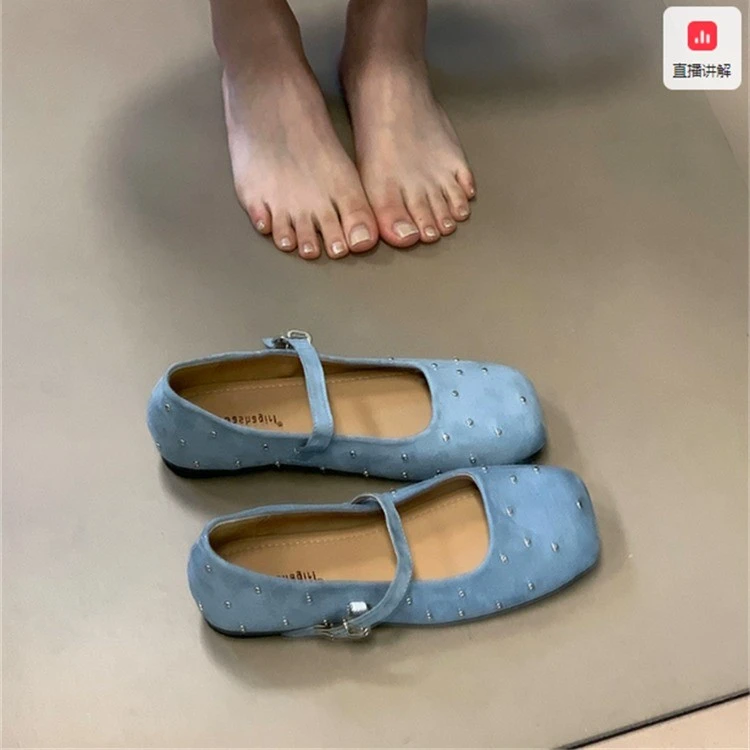 单鞋新款休闲平底软底复古方头玛丽珍百搭玛丽珍女鞋气质夏季女鞋