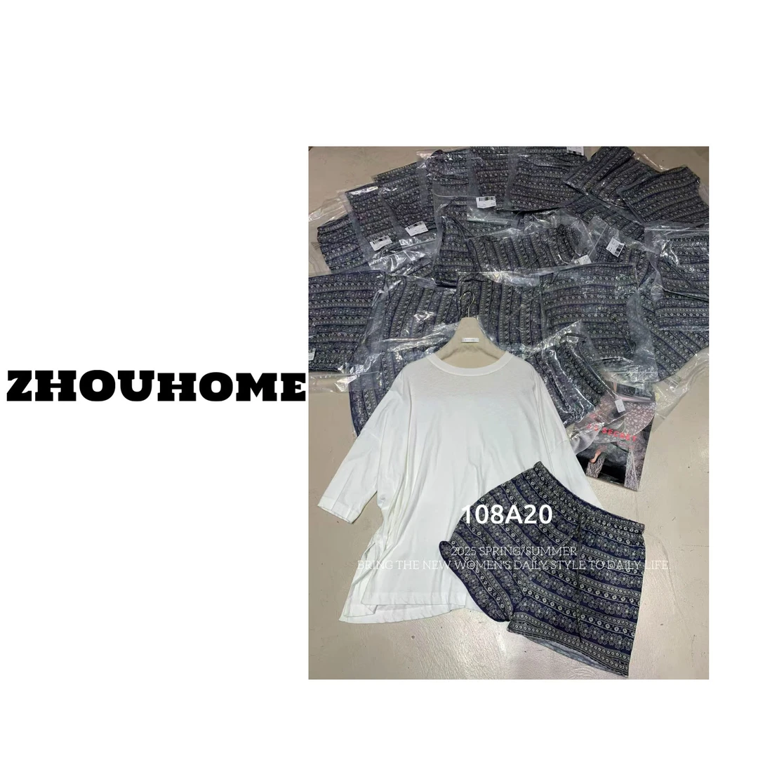 【周周服饰】深圳南油小众设计师款名族风碎花亚麻阔腿短裤女夏新款