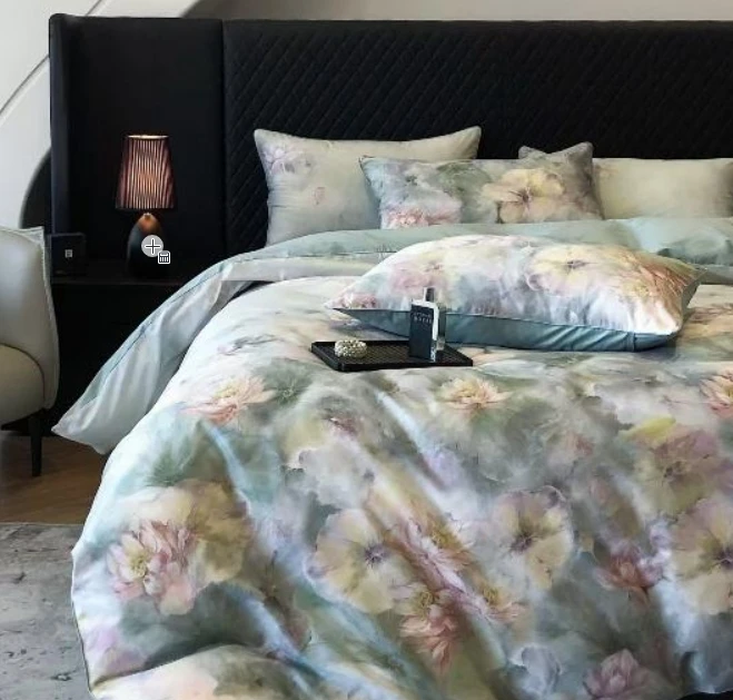 滚绳活性数码印花100s四件套清风荷韵  标准/加大