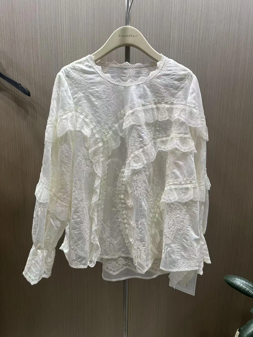 ZHUIMU.【月华如练】新中式国风重工蕾丝百搭衬衫上衣小衫ZM8205