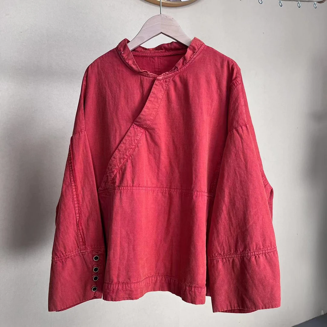 16号链接  新款佛性禅意亚麻小衫大码通勤休闲服