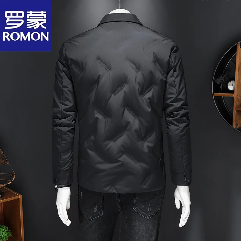 罗蒙冬季短款男士翻领修身款多口袋帅气保暖韩版外套秋冬保暖西服
