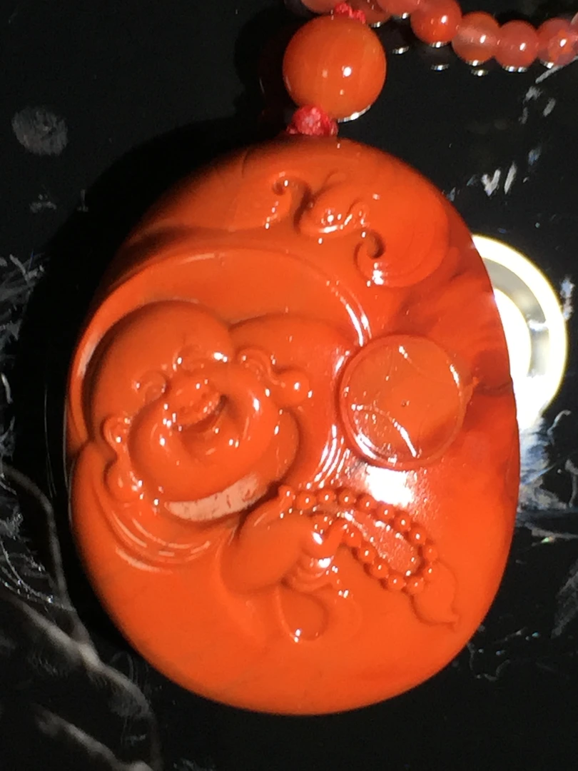 【南红臻宝】笑佛吊坠天然原矿大师雕刻XFDZ1一20一65无胶无优化