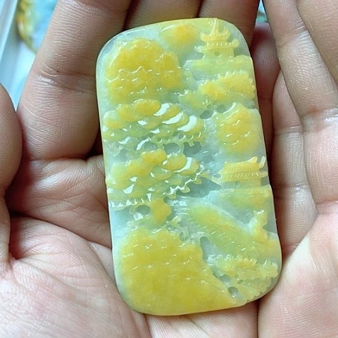 翡翠颈饰未镶嵌天然缅甸翡翠a货