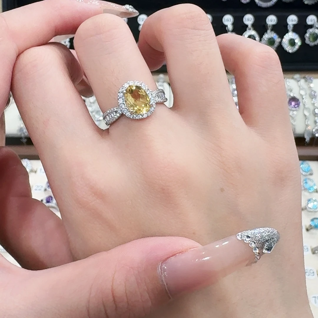 银S925镶嵌戒指黄晶