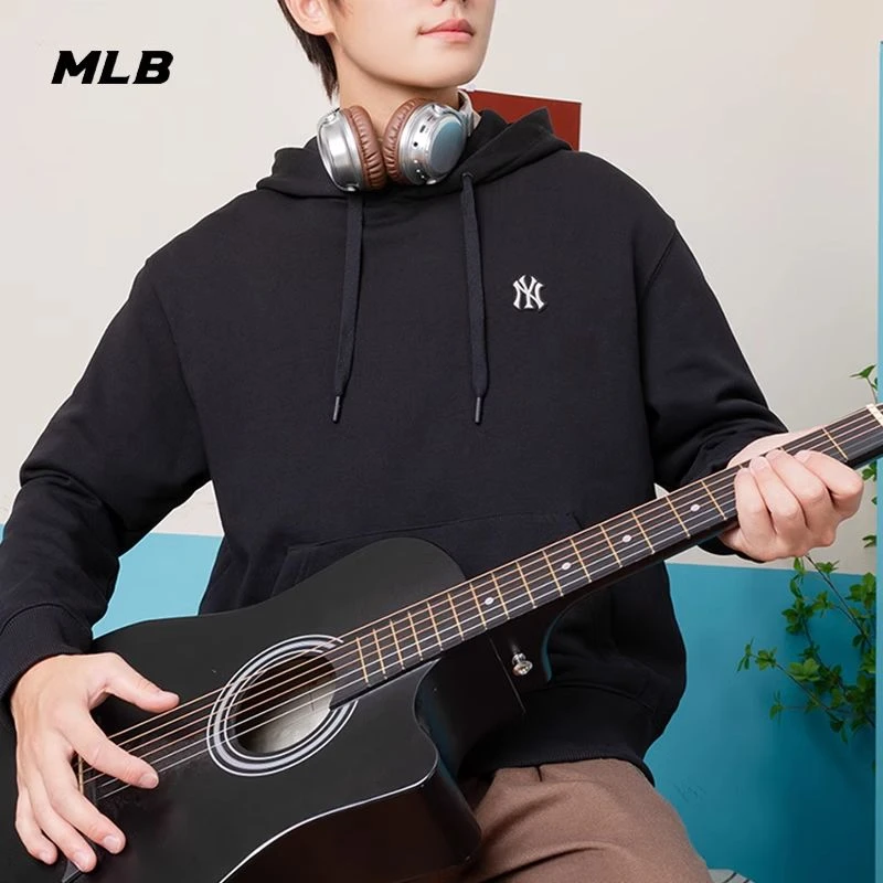 美职棒(MLB)卫衣潮流休闲情侣连帽套头女宽松新款官方专柜正品